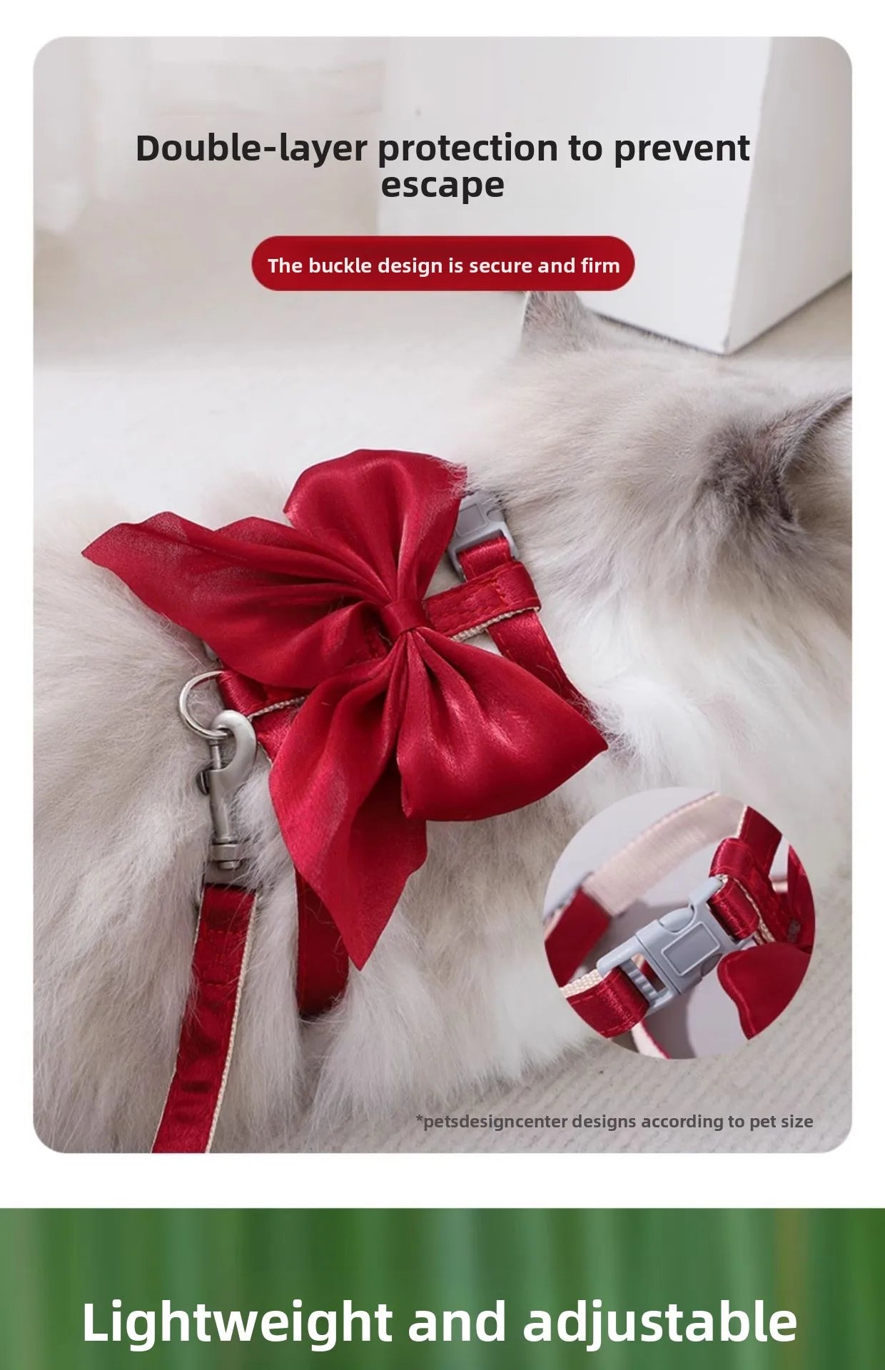 Adjustable Pet Harness with Traction Rope for Small AnimalsHappy TailsHappy Tails