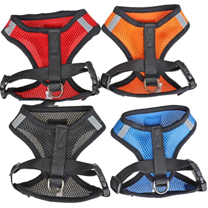 Cat Dog Harness with Lead Leash Adjustable Vest Polyester Mesh Breathable Harnesses Reflective sti for Small Dog Cat accessories - Happy Tails