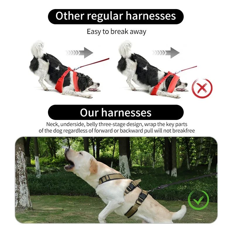 Dog Harness Outdoor Sports Harness Adjustable Anti-Breakaway Harness Easy-To-Control Dog Accessories For Medium And Large Dogs - Happy Tails
