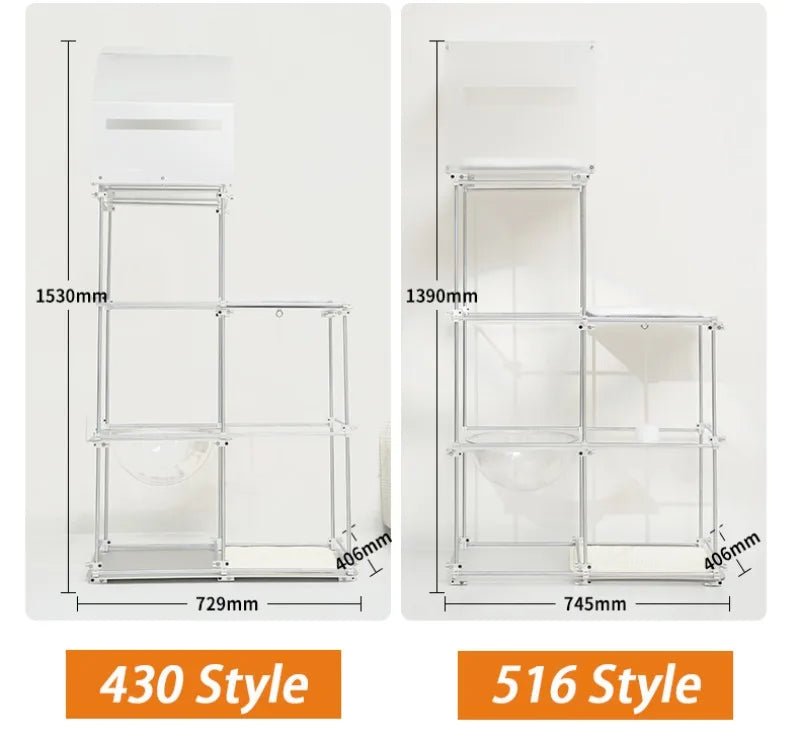 Multi Functional 4 Layers Trees Cat Climbing Frame Stable Acrylic Cat Nest House Cats Scratcher Board Sisal Pet Accessories - Happy Tails