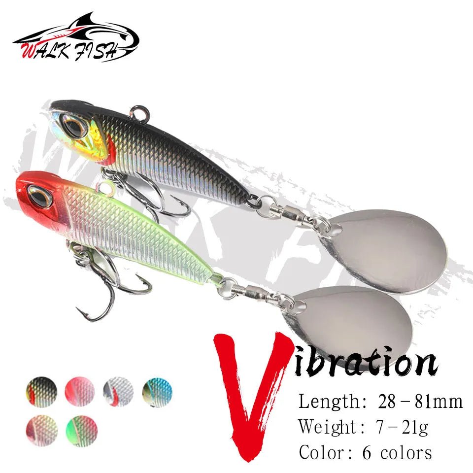 VIB Spinner Bait Metal Fishing Lure Kit - 4 Sizes, Rotating Tail, Japan WobblerHappy TailsHappy Tails