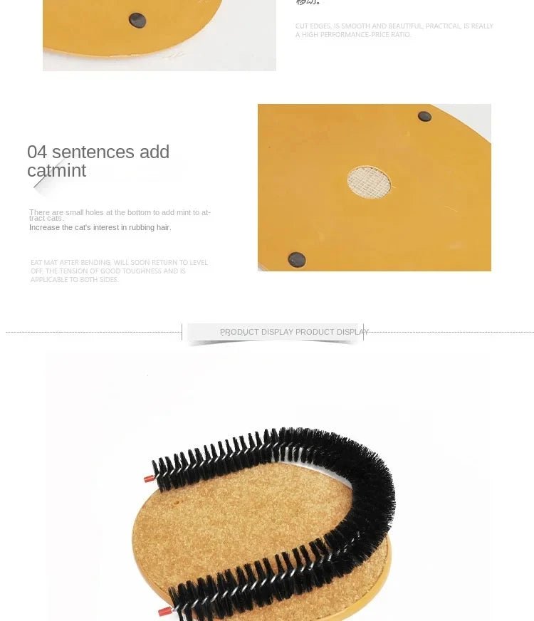 Cat Toy Arch Self Groome Pamper Feline with A Massage Grooming Rubbing Brush with Scratching Pad Toy for Cats Interactive ToysHappy TailsHappy Tails