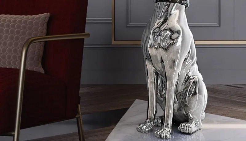 Dog Sculptures Statue Large Luxury Creative Figurines Modern Nordic Figurine Living Room Sculpture Sofa Beside Home DecorationHappy TailsHappy Tails