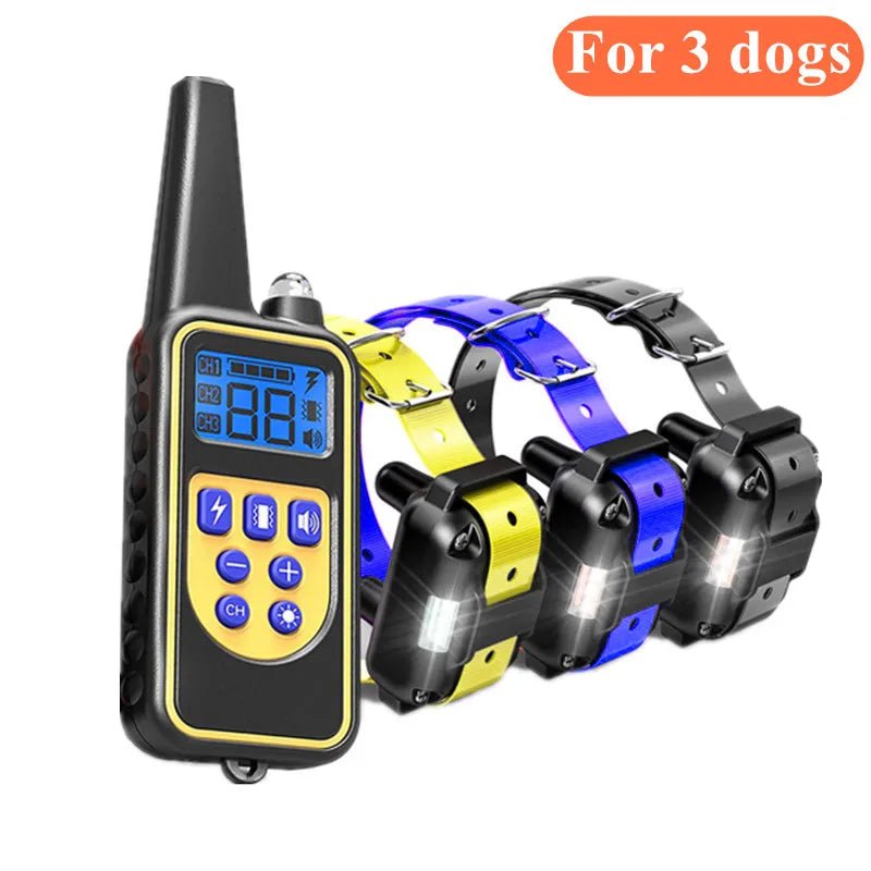 Electric Dog Training Collar Waterproof Dog Bark Collar Pet With Remote Control Rechargeable Anti Barking Device All Size DogsHappy TailsHappy Tails