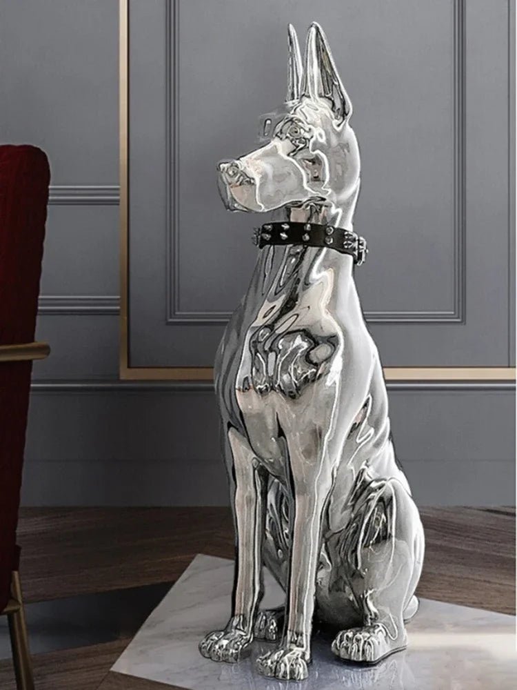 Dog Sculptures Statue Large Luxury Creative Figurines Modern Nordic Figurine Living Room Sculpture Sofa Beside Home DecorationHappy TailsHappy Tails