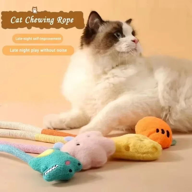 Cat Scratcher Rope Toy Cotton Rope Bite-resistant Chewing Toy Paw Claw Furniture Protector Scratching Toy Cat Puzzle Cute Shape - Happy Tails
