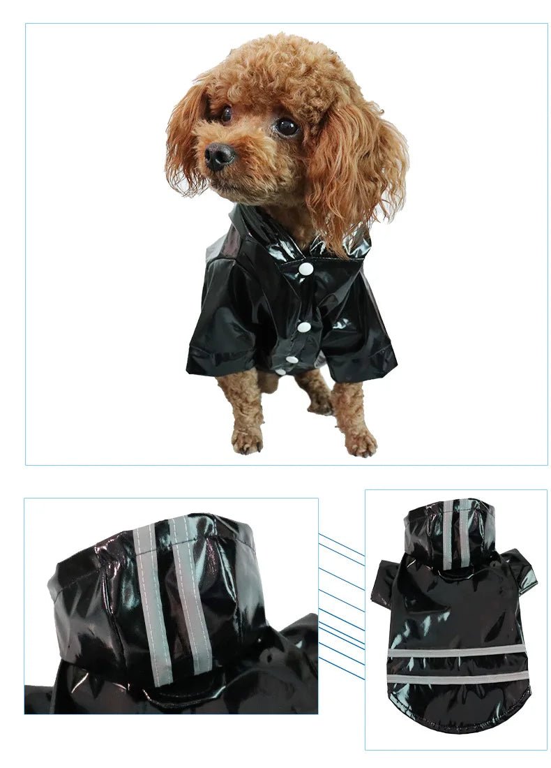 Dog Clothes, Waterproof Jackets, Hooded Raincoats with Reflective Strip, Outdoor Breathable Clothes for Puppies - Happy Tails