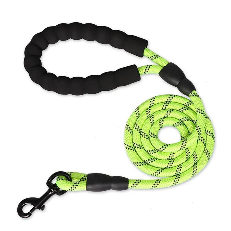 Reflective Dog Leash With Comfortable Padded Handle - Double Heavy Duty Traction Rope For Strong Dogs - Enhance Safety And Contr - Happy Tails