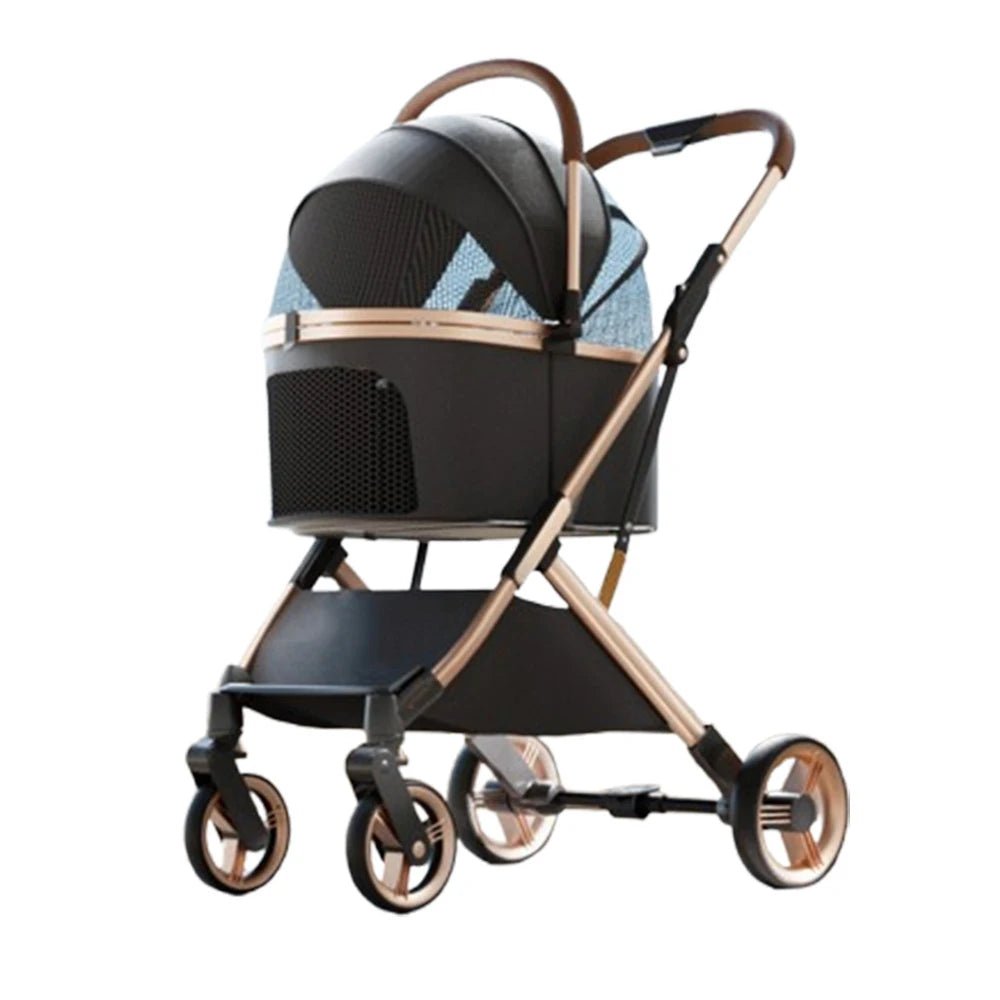 3 in 1 Detachable Pet Stroller for Dog Cat Foldable Travel Carrier up to 50lbs with Portable Carry Bag Storage BasketHappy TailsHappy Tails