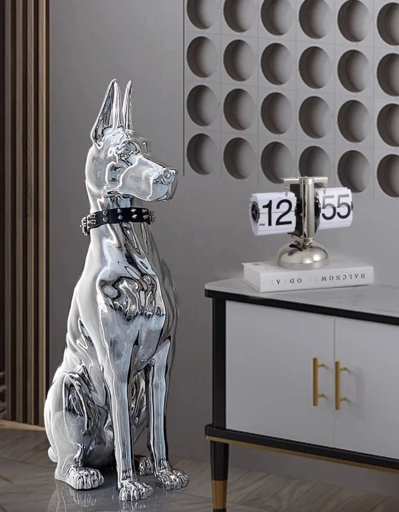 Dog Sculptures Statue Large Luxury Creative Figurines Modern Nordic Figurine Living Room Sculpture Sofa Beside Home DecorationHappy TailsHappy Tails