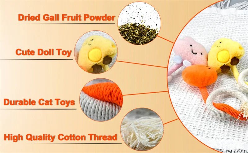Cat Scratcher Rope Toy Cotton Rope Bite - resistant Chewing Toy Paw Claw Furniture Protector Scratching Toy Cat Puzzle Cute ShapeHappy TailsHappy Tails