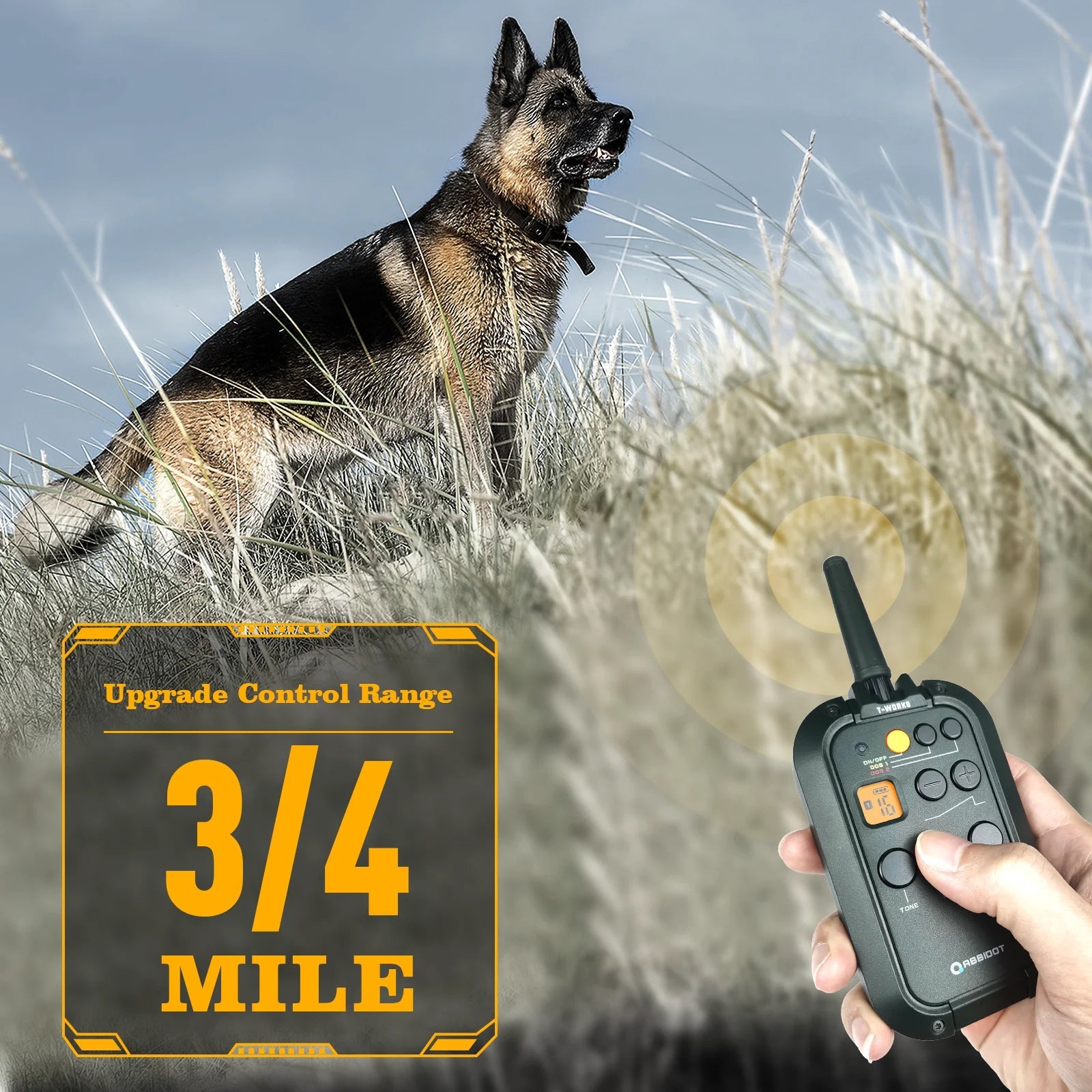 ABBIDOT T - WORKS Electric Shock Collar for Large Dog Training Collar 3/4 Mile Range No Bark Waterproof Rechargeable 920 StrapHappy TailsHappy Tails