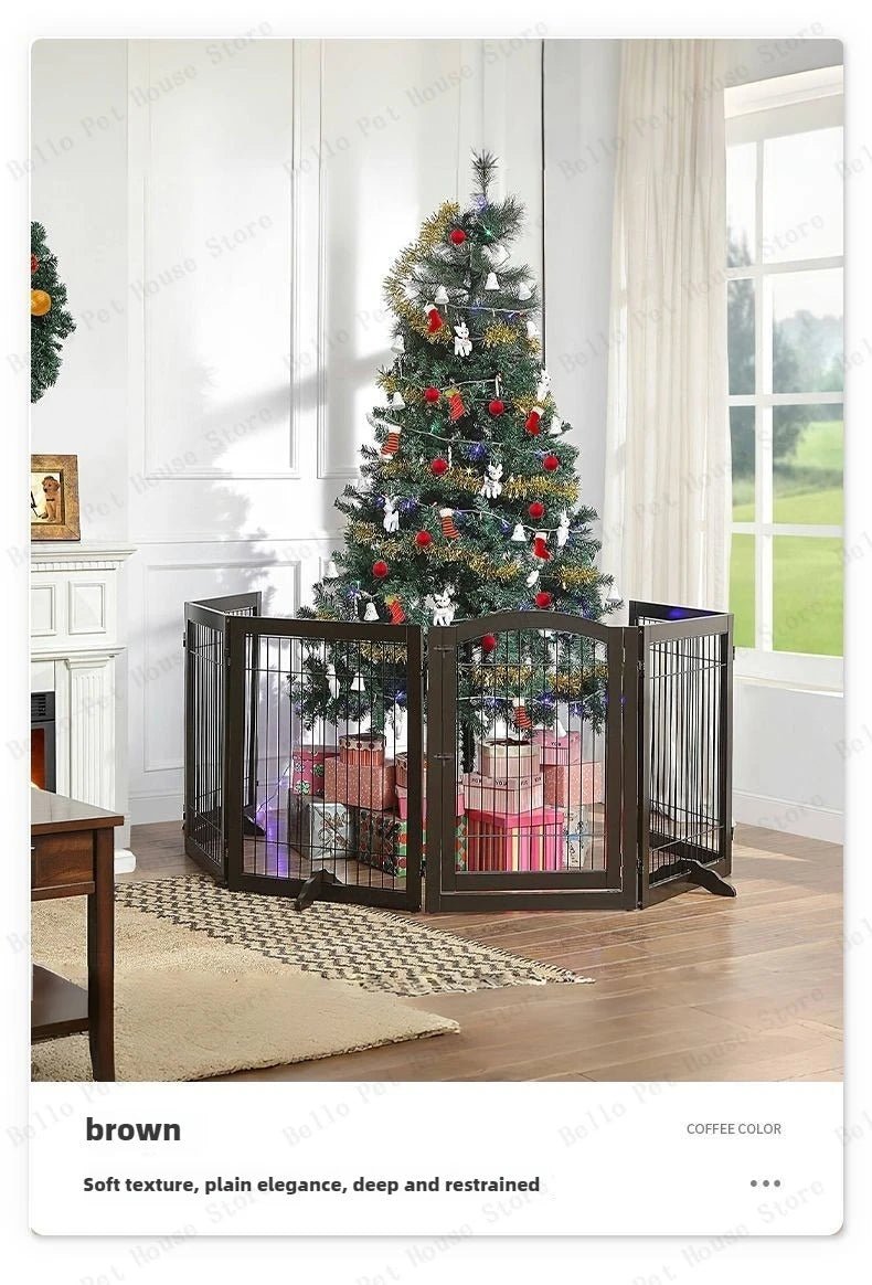 Wooden Pet Fence Dog Fence Freely Combinable Pet Isolation Door Indoor Foldable Dog Cage for Small and Medium Dogs Pet SuppliesHappy TailsHappy Tails