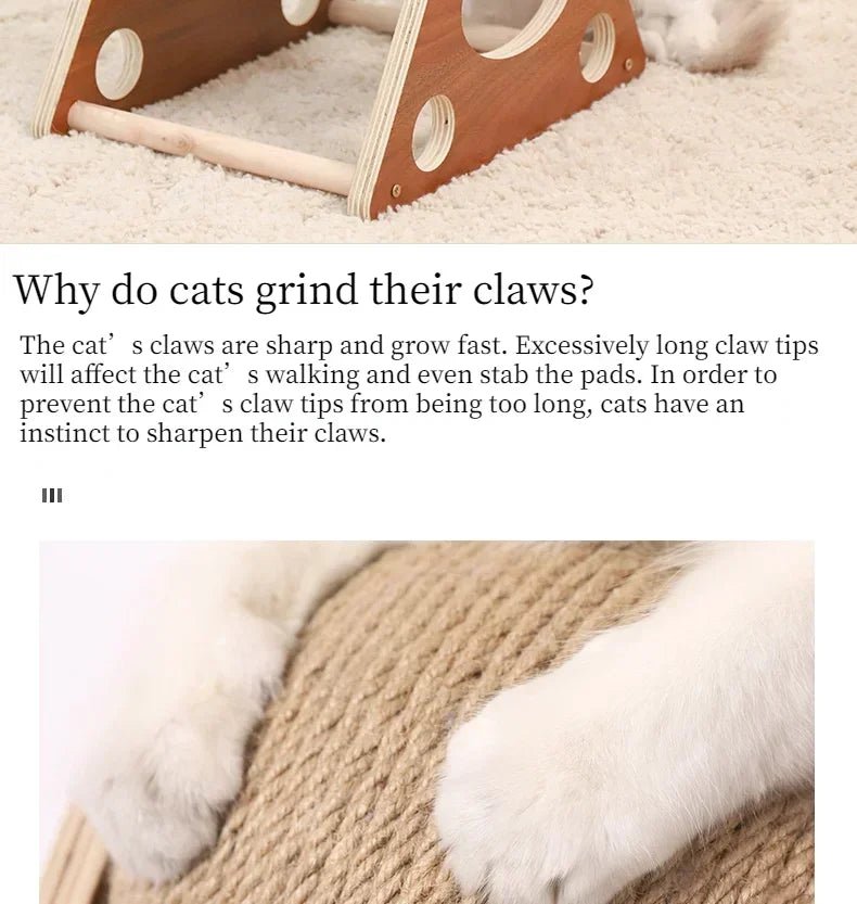 Cat Scratching Ball Wood Stand Pet Furniture Sisal Rope Ball Toys Kitten Climbing Scratcher Grinding Paws Scraper AccessoriesHappy TailsHappy Tails