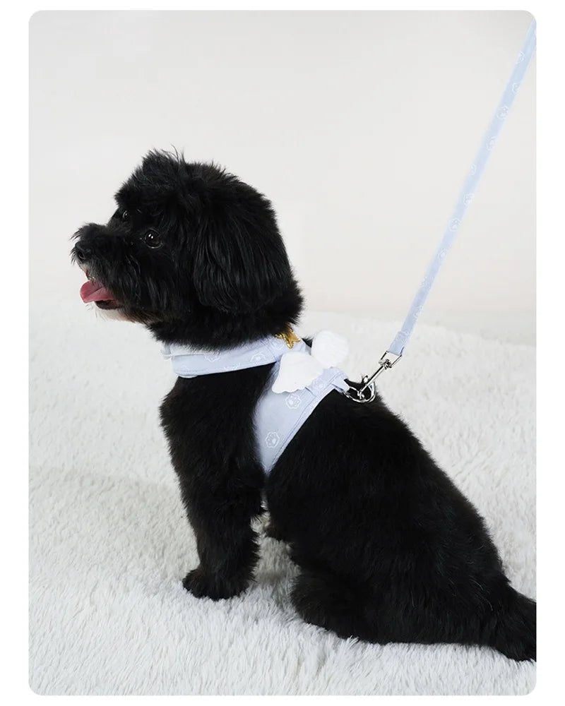 Cat Dog Harness Necklace Leash Collar Pet Items Accessories Kawaii Angel Wing Vest Harness For Dogs Cats Personalized Supplies - Happy Tails
