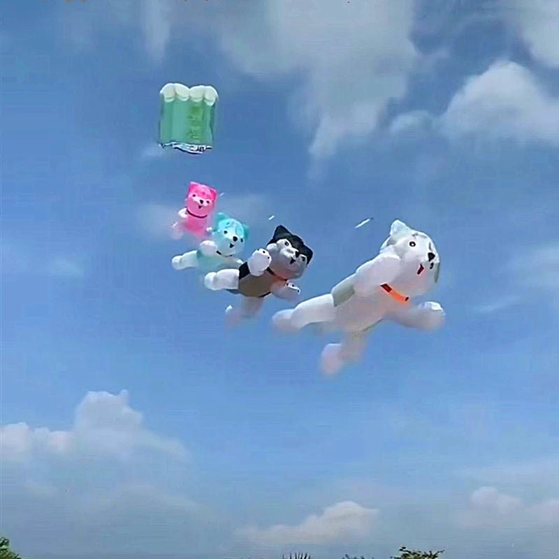 Free shippingdog kite pendant inflatable kite trompo de madera basta juego de mesa spinning boy rope outdoor games flying birdHappy TailsHappy Tails