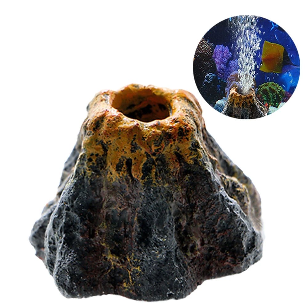 Fish Tank Landscaping Simulation Volcano Aquarium Accessories Rockery Aerator For Aquarium Pump Bubble Stone Oxygen For Aquarium - Happy Tails