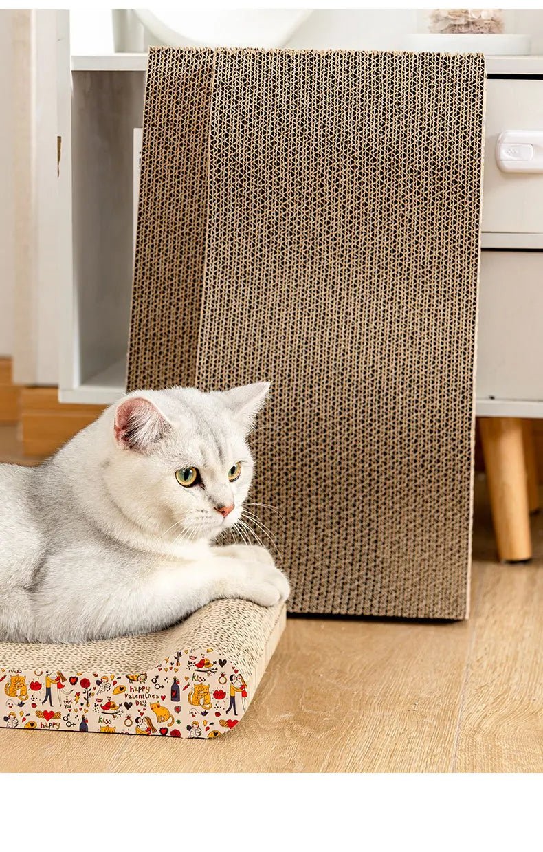 Cat Toys Pet Cat Scratching Board Corrugated Cardboard Pad Grinding Nails Interactive Protecting Furniture Cats Scratcher Toy - Happy Tails