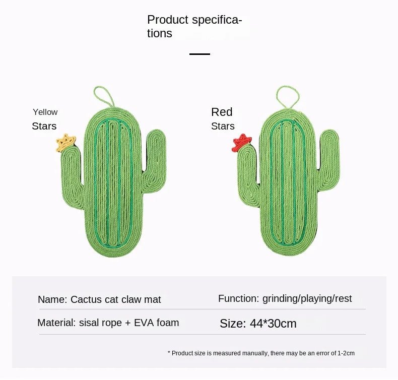 Cat Scratch Board, Cactus Style Anti Cat Scratch Grinding Claw Board, Hanging Cat Scratch Pad, Cat Toys That Do Not Shed DebrisHappy TailsHappy Tails
