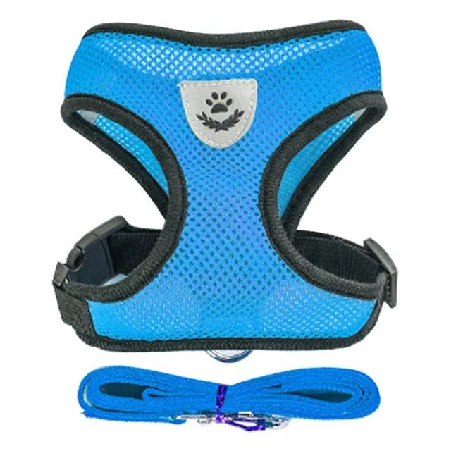 Cat Harness Vest Walking Lead Leash For Puppy Dogs Collar Polyester Adjustable Mesh Dog Harness For Small Medium Pet AccessoriesHappy TailsHappy Tails