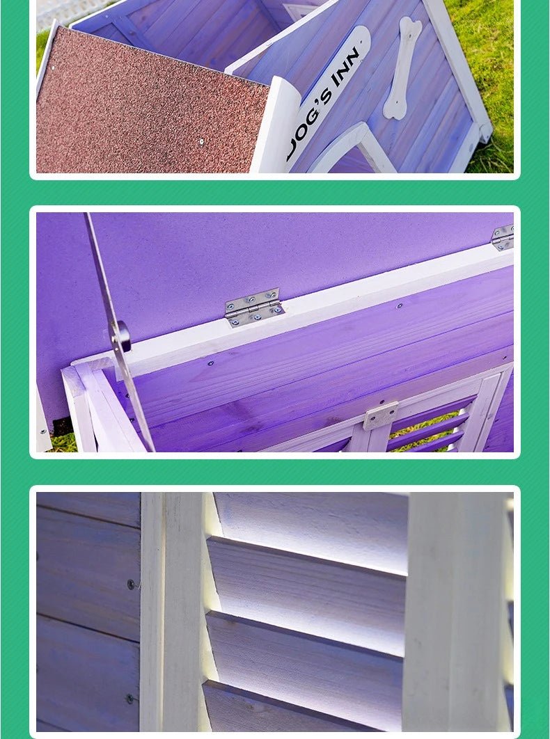 Solid Wood Dog House Large Outdoor Dog House Pet Dogs Park Pets Puppy Bed's Dogs Kennel Crate Little Houses and Rooms for LivingHappy TailsHappy Tails