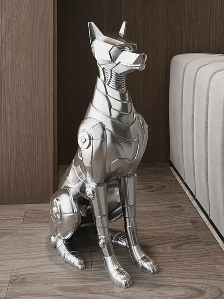 Dog Sculptures Statue Large Luxury Creative Figurines Modern Nordic Figurine Living Room Sculpture Sofa Beside Home DecorationHappy TailsHappy Tails