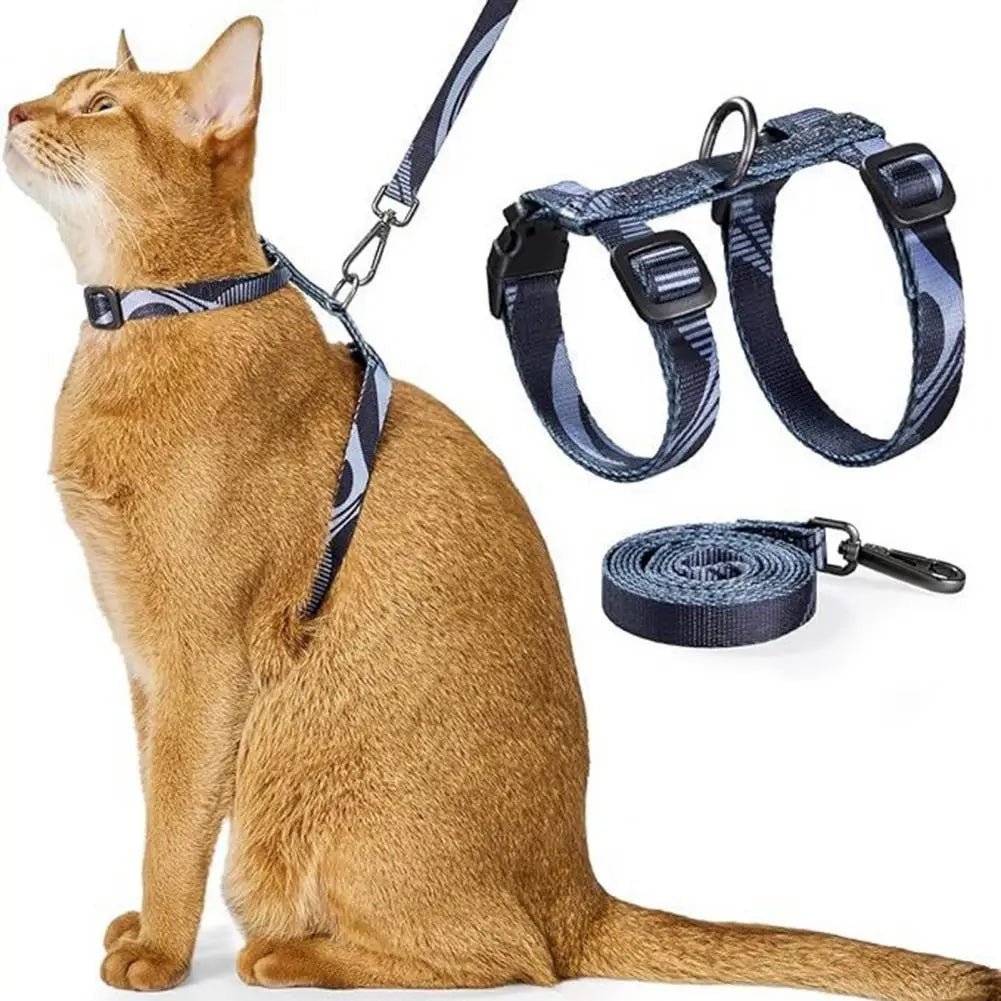 Cat Harness And Leash Set,Escape Proof, Adjustable Kitten Harness,Walking Travel Traction Rope,for Small Medium Large CatsHappy TailsHappy Tails