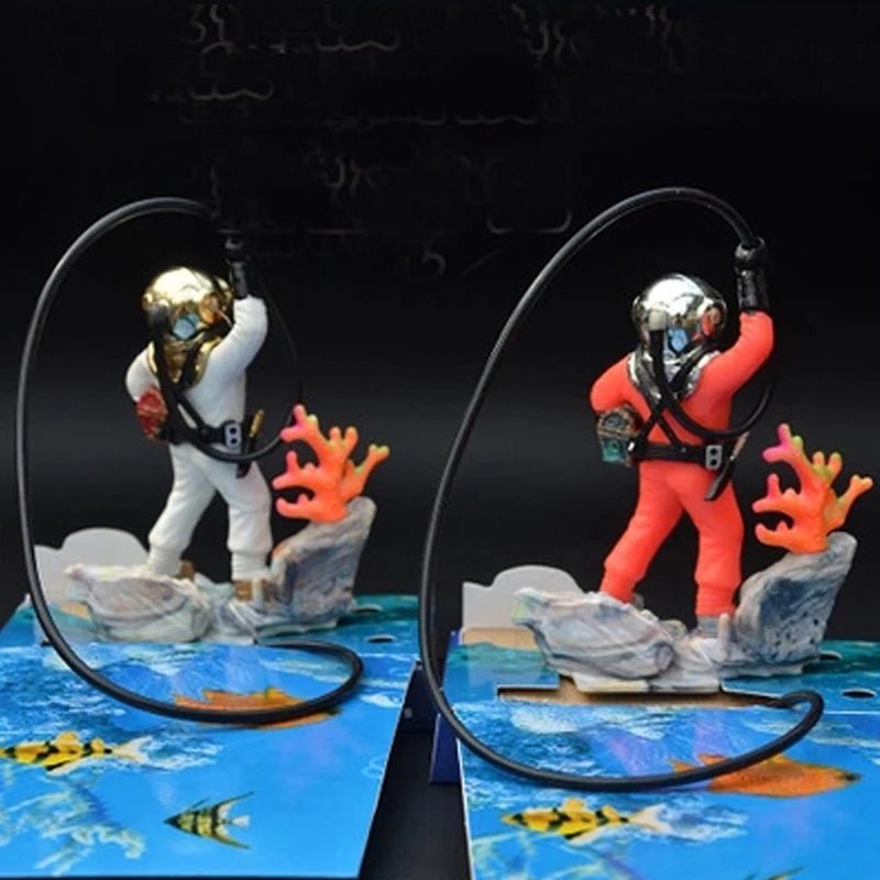 Aquarium Landscaping decoration  Fish Tank Waterscape Treasure Box Air drive Frogman Diver work with air pump accessories - Happy Tails
