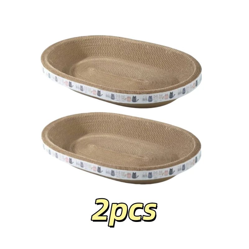 Corrugated Cat Scratcher Cat Scrapers Round Oval Grinding Claw Toys for Cats Wear-Resistant Cat Bed Nest Cat Accessories - Happy Tails