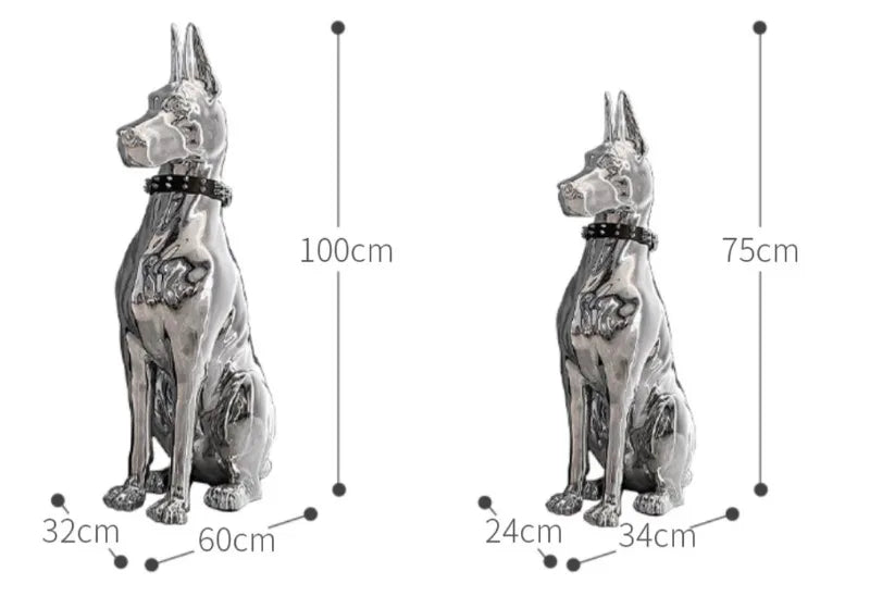 Dog Sculptures Statue Large Luxury Creative Figurines Modern Nordic Figurine Living Room Sculpture Sofa Beside Home DecorationHappy TailsHappy Tails