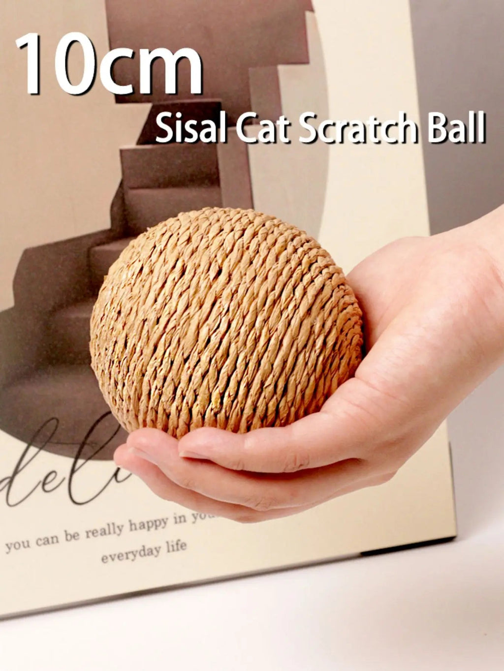 10CM Interactive Sisal Cat Scratching Ball Toy For Kitten Teeth Cleaning Anti Bite Cat Ball Sounding Toy Pet Supplies - Happy Tails