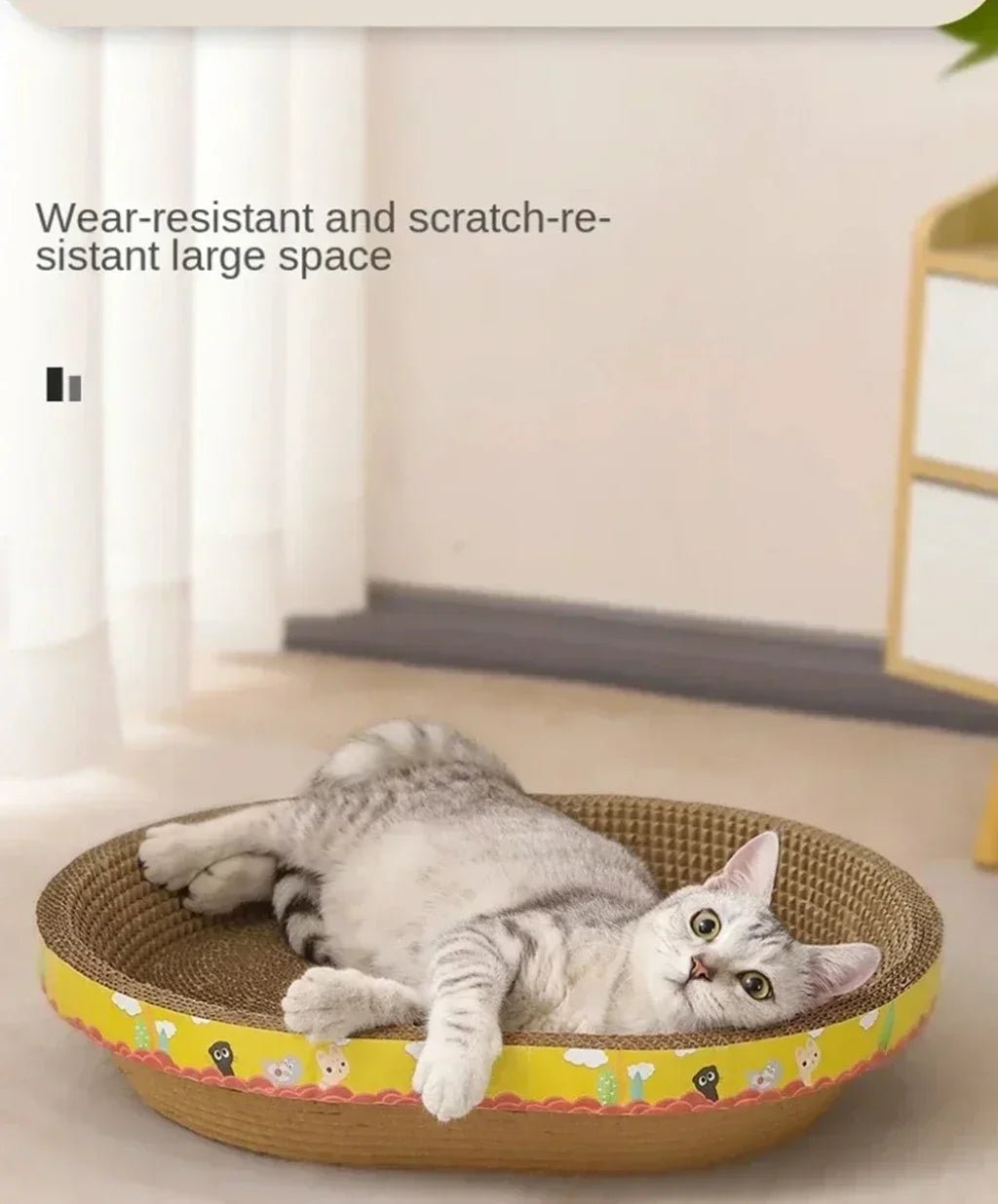 Cat Scratching Board Protect Furniture Grinding Claw Toys Oval Corrugated Paper Wear - resistant Cat Nest Cat AccessoriesHappy TailsHappy Tails