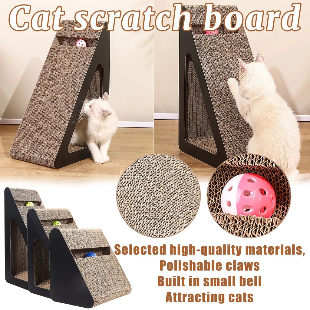 Rotating Ball Cat Scratch Cardboard - Durable Clawing Board Climbing FrameHappy TailsHappy Tails