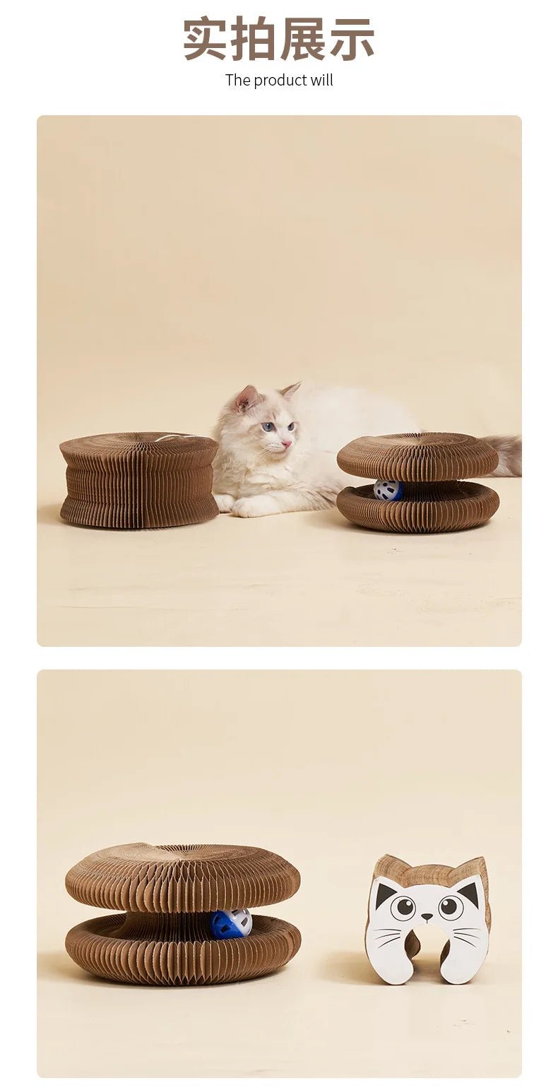 Creative Cat Scratch Boards, Pet Supplies, Stress-relieving, and Corrugated Paper Toys Specifically Designed for Cats - Happy Tails