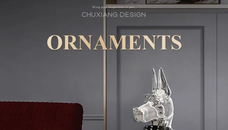 Dog Sculptures Statue Large Luxury Creative Figurines Modern Nordic Figurine Living Room Sculpture Sofa Beside Home DecorationHappy TailsHappy Tails