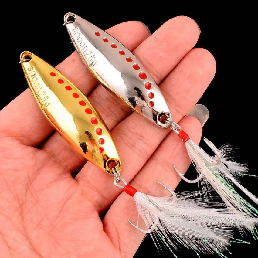 Metal Vib Leech Spinners Spoon Lures Set, 2.5g-30g - Fishing Tackle for Bass/Pike/PerchHappy TailsHappy Tails