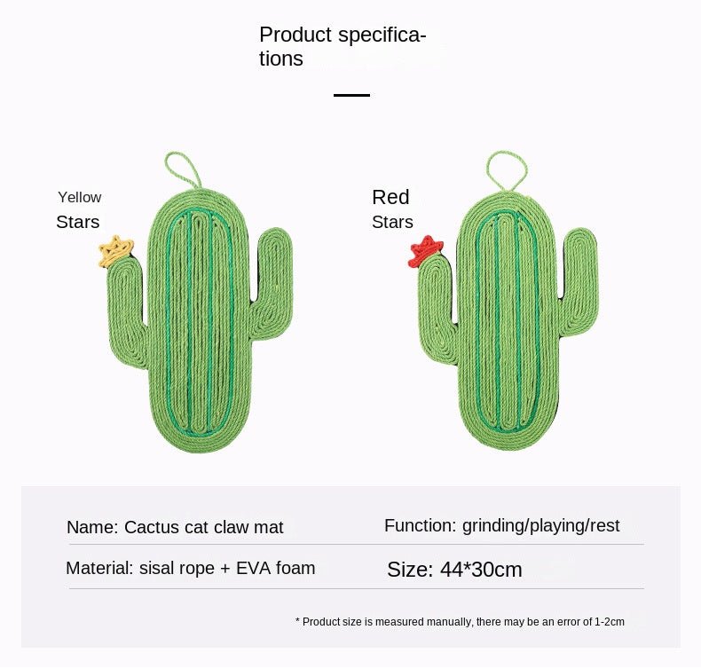 Cat Scratch Board, Cactus Style Anti Cat Scratch Grinding Claw Board, Hanging Cat Scratch Pad, Cat Toys That Do Not Shed DebrisHappy TailsHappy Tails