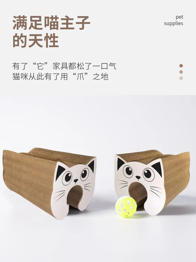 Creative Cat Scratch Boards, Pet Supplies, Stress-relieving, and Corrugated Paper Toys Specifically Designed for Cats - Happy Tails