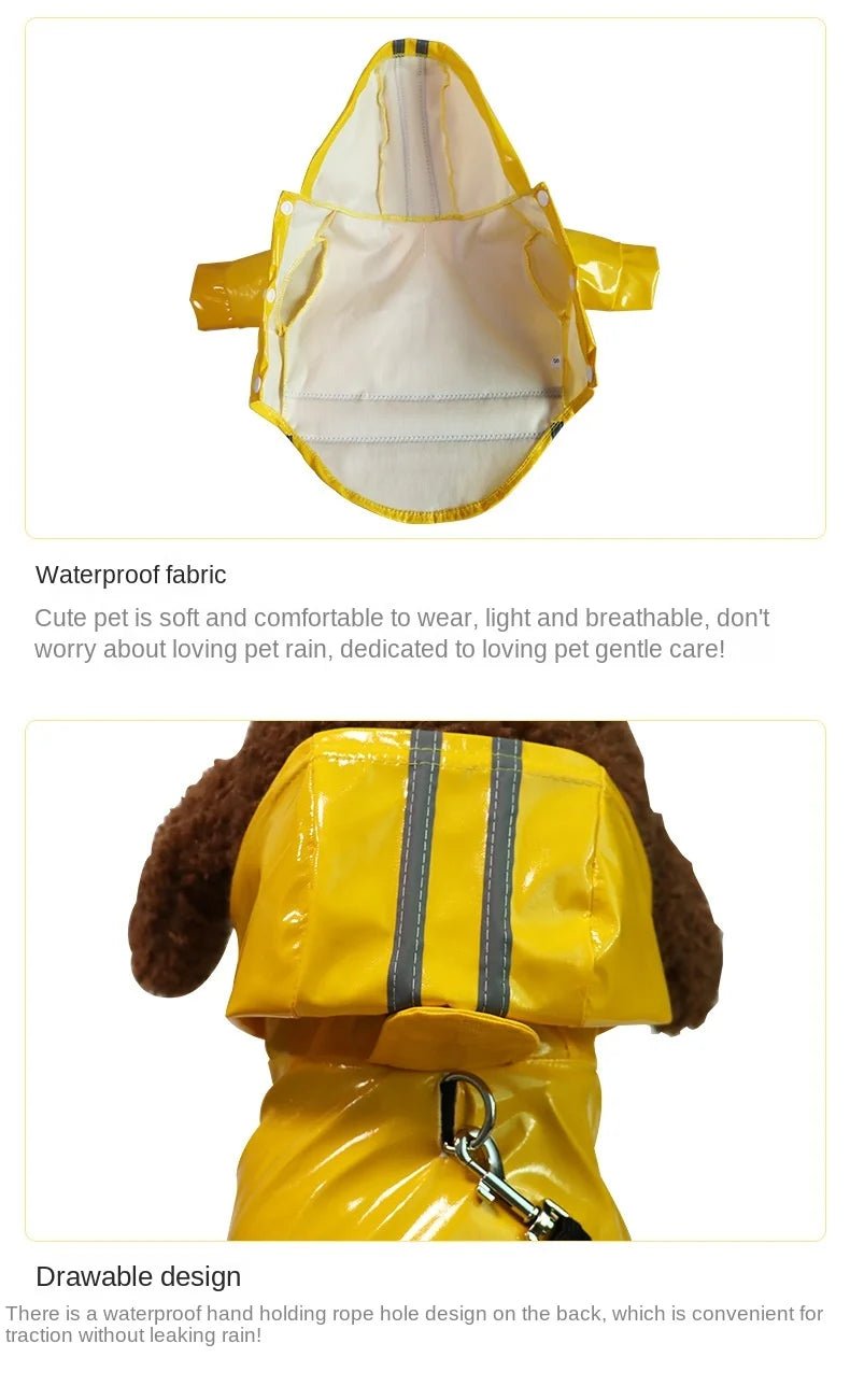 Dog Clothes, Waterproof Jackets, Hooded Raincoats with Reflective Strip, Outdoor Breathable Clothes for Puppies - Happy Tails