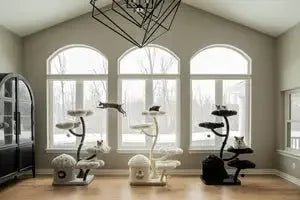 Flower Cat Scratching Post Climbing Frame Tree House Modern Luxury Tower Scratching Post Cat Trees & Scratcher Wood Cat TreesHappy TailsHappy Tails