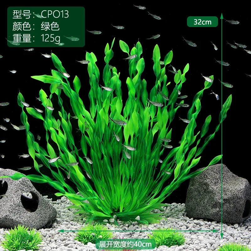 13/23/32/36/40cm Aquarium Artificial Plants  Underwater Green Fake Water Grass Aquatic Plastic Plants Fish Tank Decoration - Happy Tails