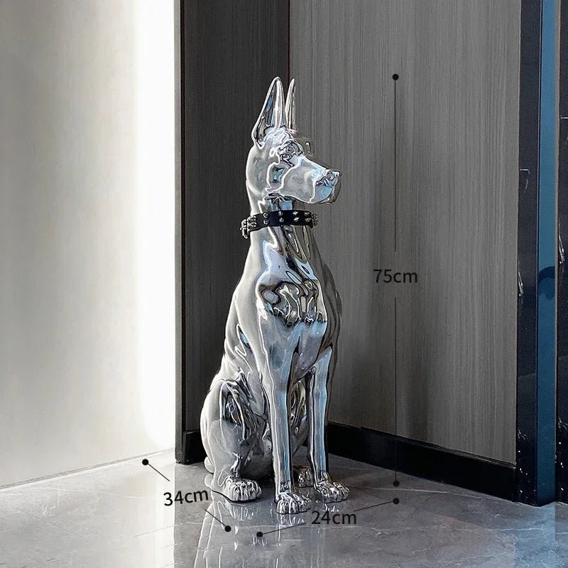 Dog Sculptures Statue Large Luxury Creative Figurines Modern Nordic Figurine Living Room Sculpture Sofa Beside Home DecorationHappy TailsHappy Tails