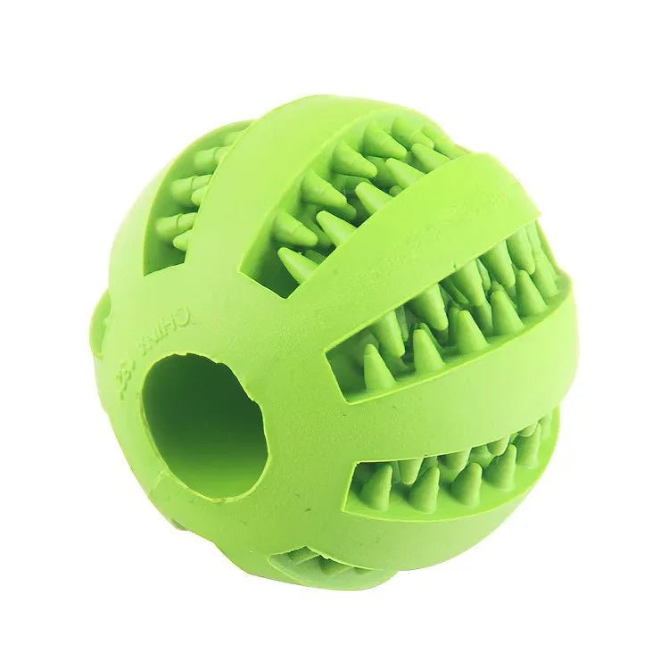 Dog Toy Ball, Nontoxic Bite Resistant Toy Ball for Pet Dogs Puppy Cat, Dog Pet Food Treat Feeder Chew Tooth Cleaning BallHappy TailsHappy Tails