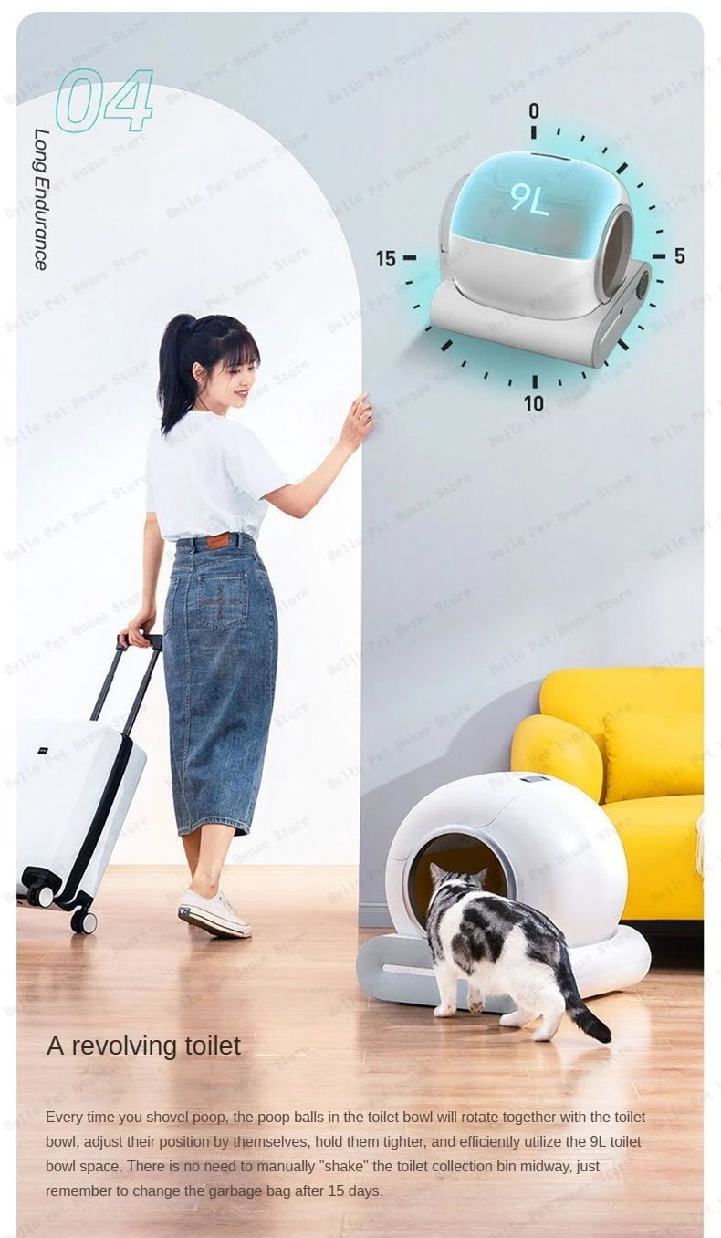 Fully Automatic Electric Large Cat Litter Box - Deodorizing & EnclosedHappy TailsHappy Tails