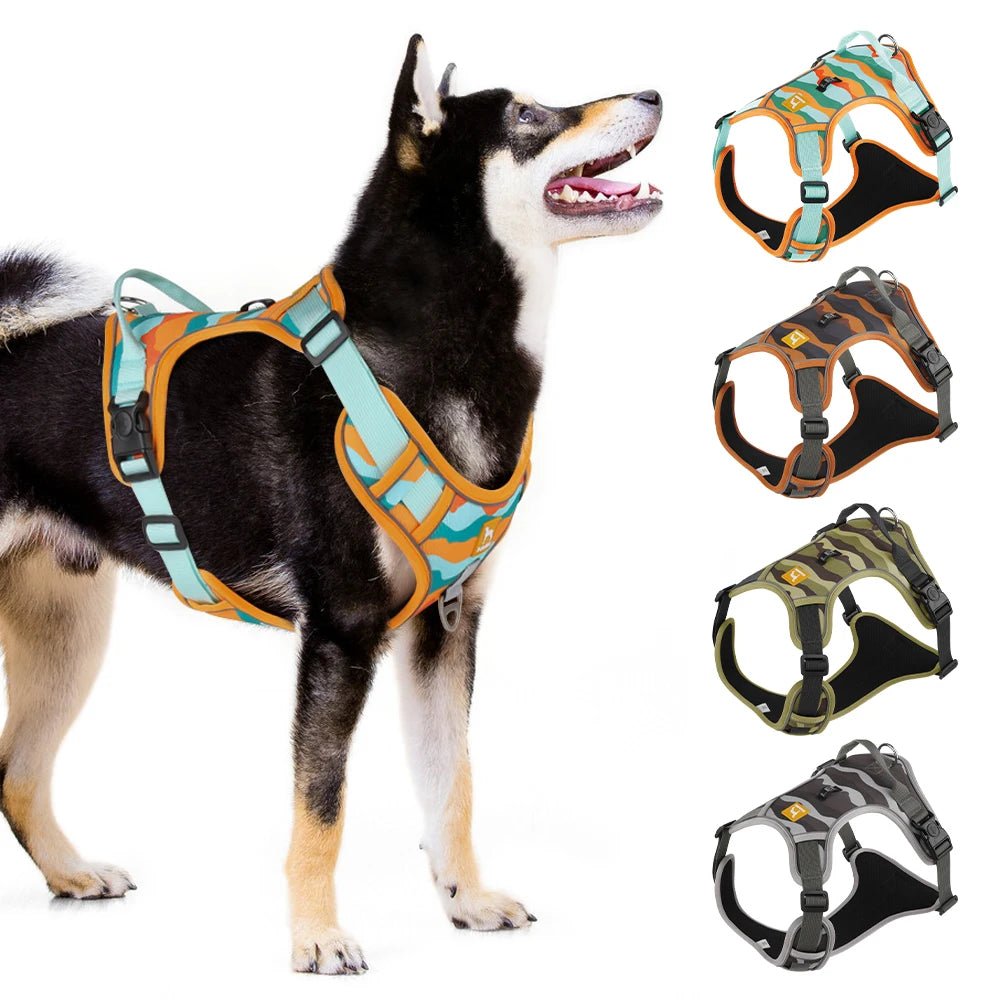 Dog Harness,Reflective Soft Padded Everyday Harness with Dual Leash Clips,Adjustable and Lightweight Fit for Training or Walking - Happy Tails