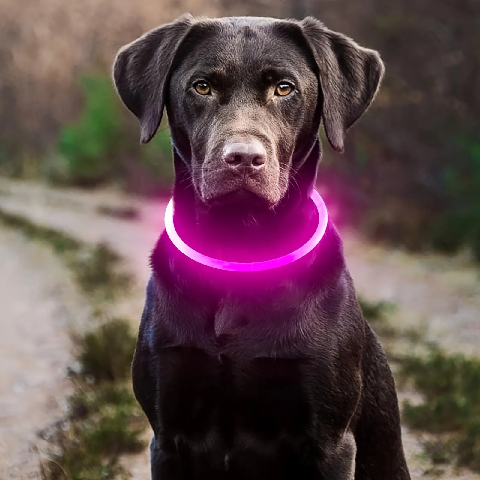 Pet Dog LED Light Collar Luminous Anti - Lost Dog Collar USB Rechargeable Dog Necklace CollarHappy TailsHappy Tails