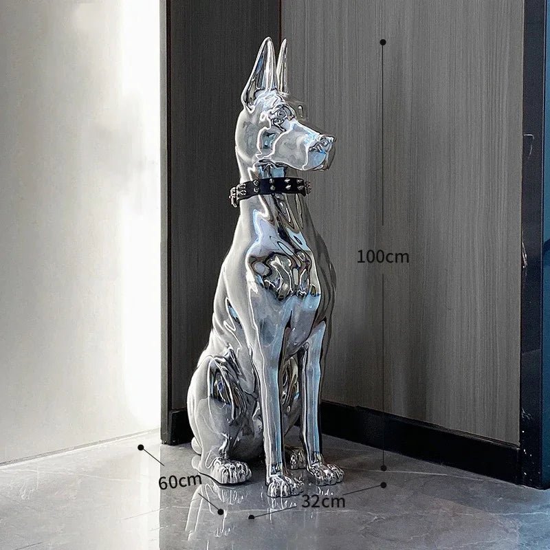 Dog Sculptures Statue Large Luxury Creative Figurines Modern Nordic Figurine Living Room Sculpture Sofa Beside Home DecorationHappy TailsHappy Tails
