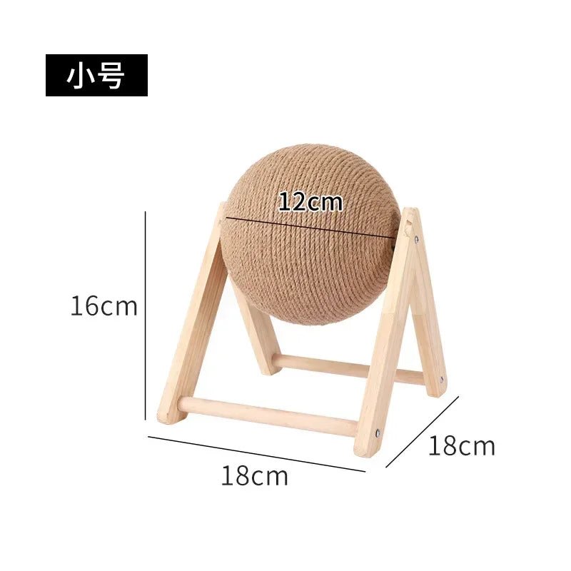 Cat Scratching Ball Wood Stand Pet Furniture Sisal Rope Ball Toys Kitten Climbing Scratcher Grinding Paws Scraper AccessoriesHappy TailsHappy Tails