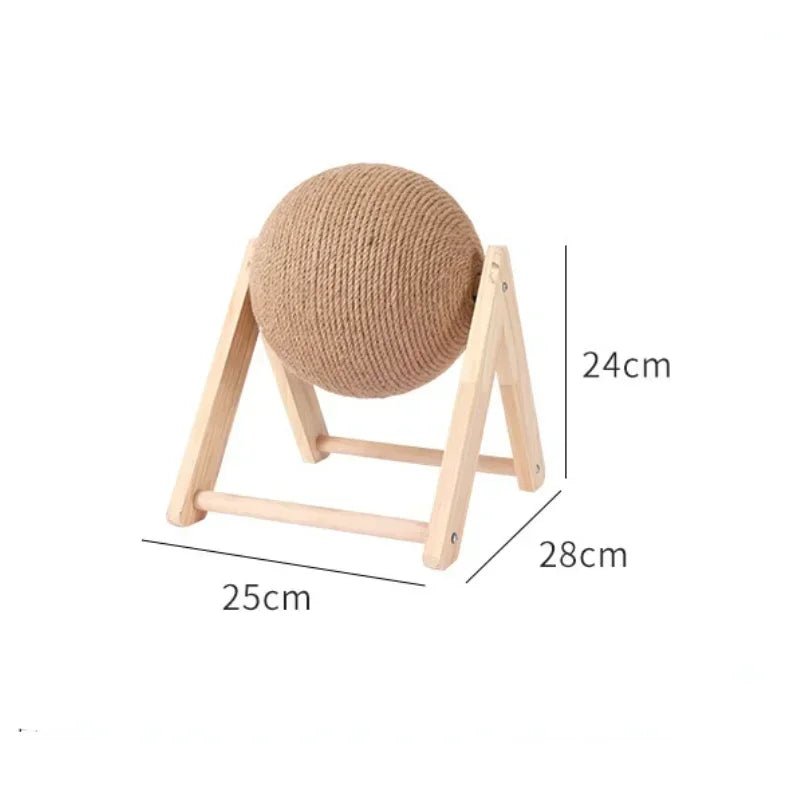 Cat Scratching Ball Wood Stand Pet Furniture Sisal Rope Ball Toys Kitten Climbing Scratcher Grinding Paws Scraper AccessoriesHappy TailsHappy Tails