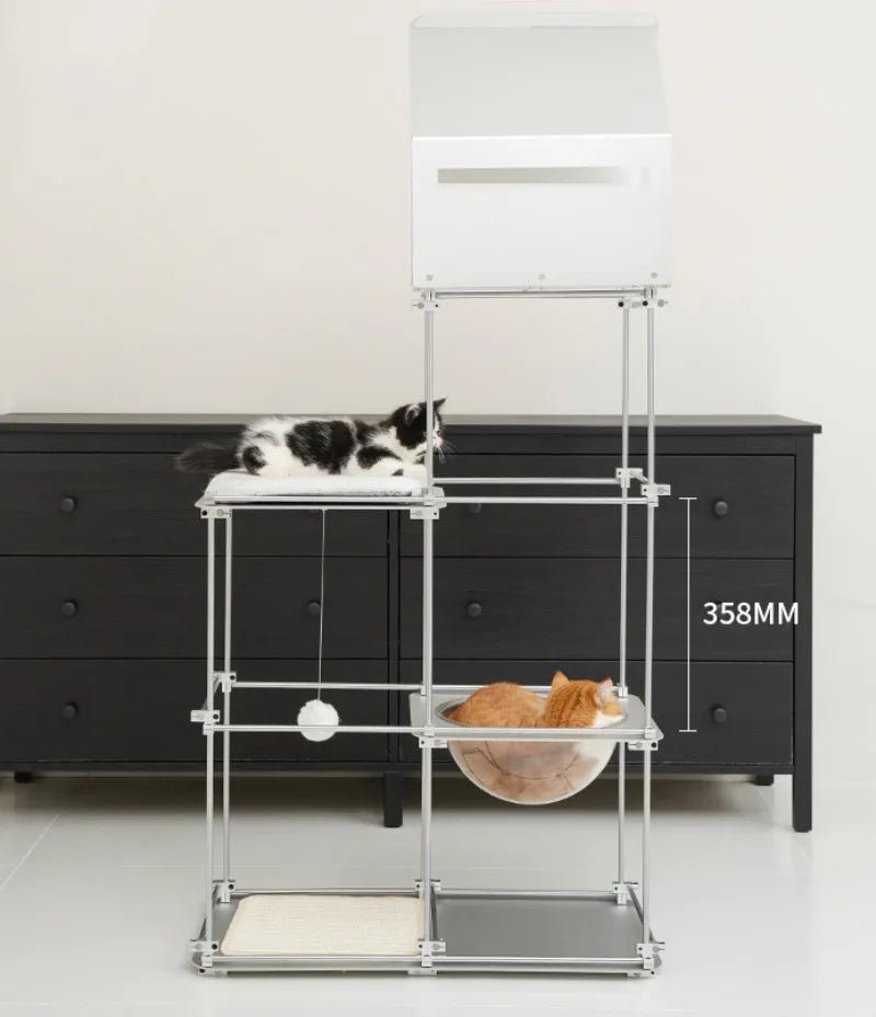 Multi Functional 4 Layers Trees Cat Climbing Frame Stable Acrylic Cat Nest House Cats Scratcher Board Sisal Pet Accessories - Happy Tails